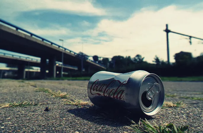 Crushed soda can on pavement symbolizing fragile aluminum relationship in a modern love story.