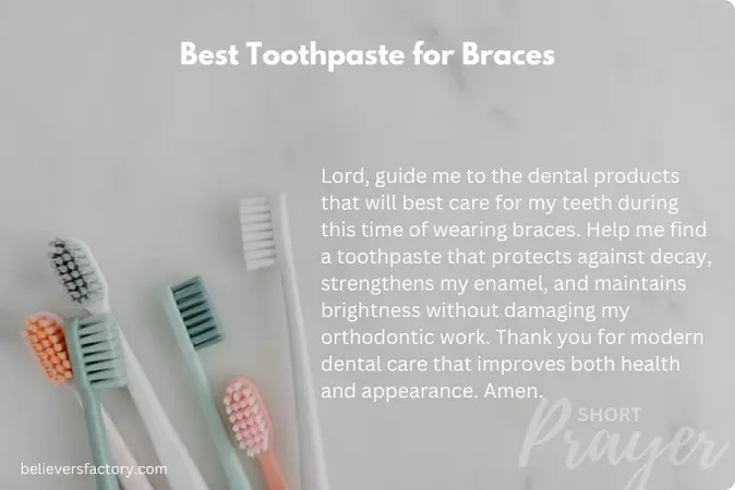 Prayer image seeking divine guidance in choosing effective and safe toothpaste for braces.