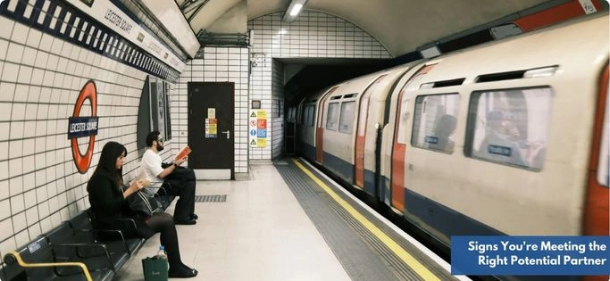 People waiting at a metro platform, a reminder that meeting potential partners often starts with patience and presence in everyday moments.
